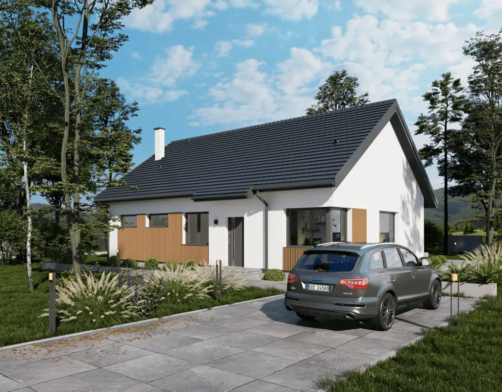 Atrakcyjna Stodoła AS110 — wizualizacja, widok od wjazdu